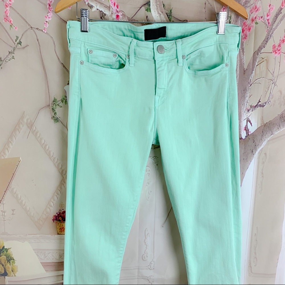 Vince Ankle Skinny Jeans in Light Mint - Picture 3 of 11